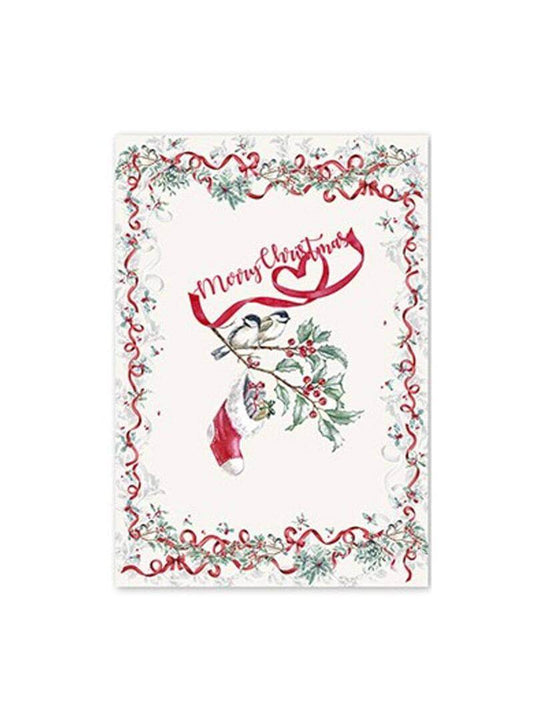 Strofinaccio Stampato Biancheria MERRY CHRISTMAS STR 4 Tessitura Randi - evabiancheria