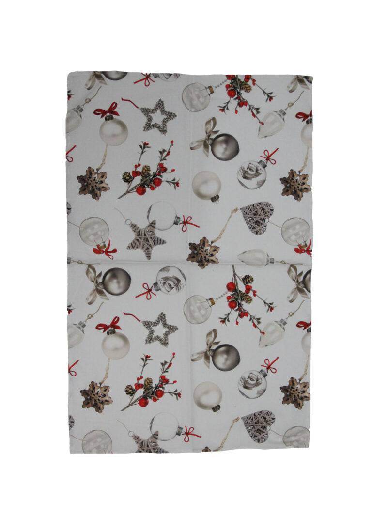 Strofinaccio stampato natalizio Biancheria PALLE DI NATALE STROF Tag House - evabiancheria