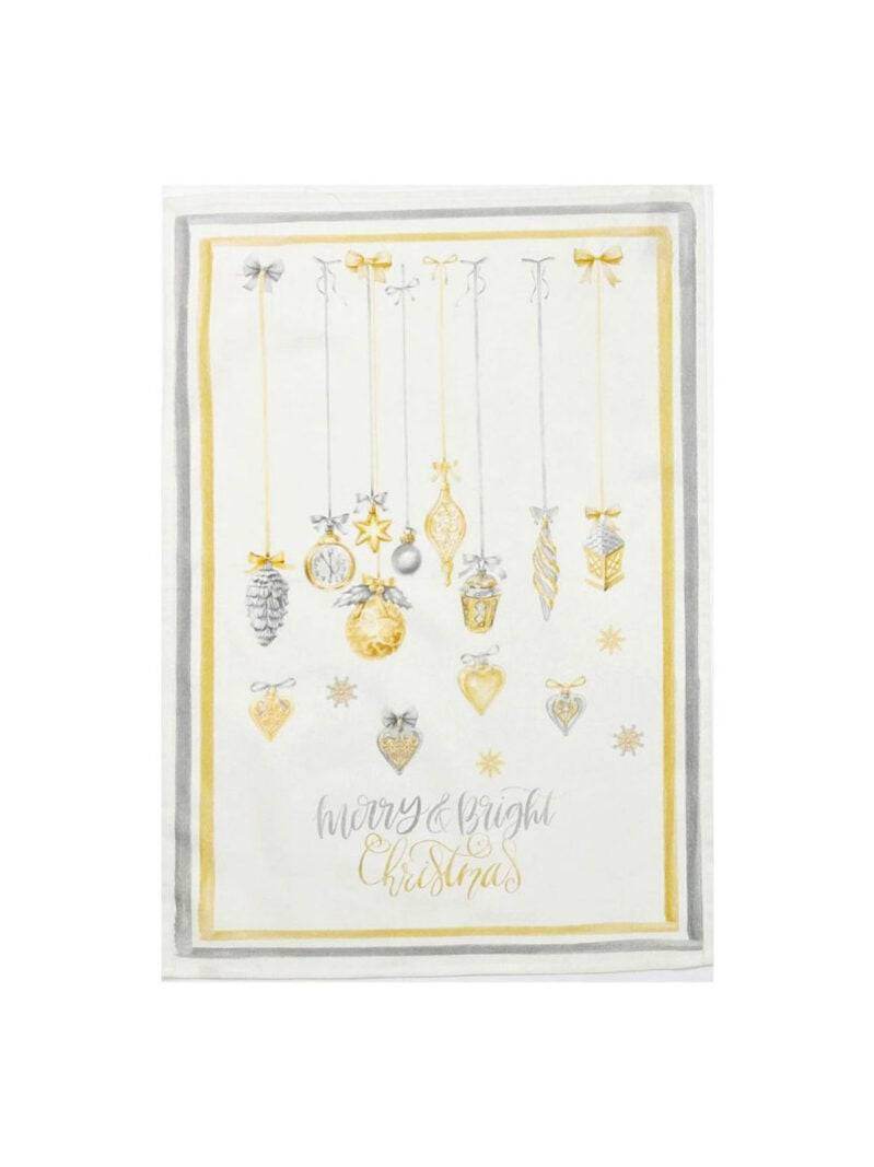 Strofinaccio stampato natalizio Biancheria MERRY CHRISTMAS STR 1 Tessitura Randi - evabiancheria
