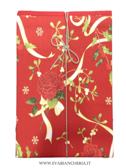 Strofinaccio stampato natalizio Biancheria ROSE DI NATALE STROFINACCIO Tag House - evabiancheria