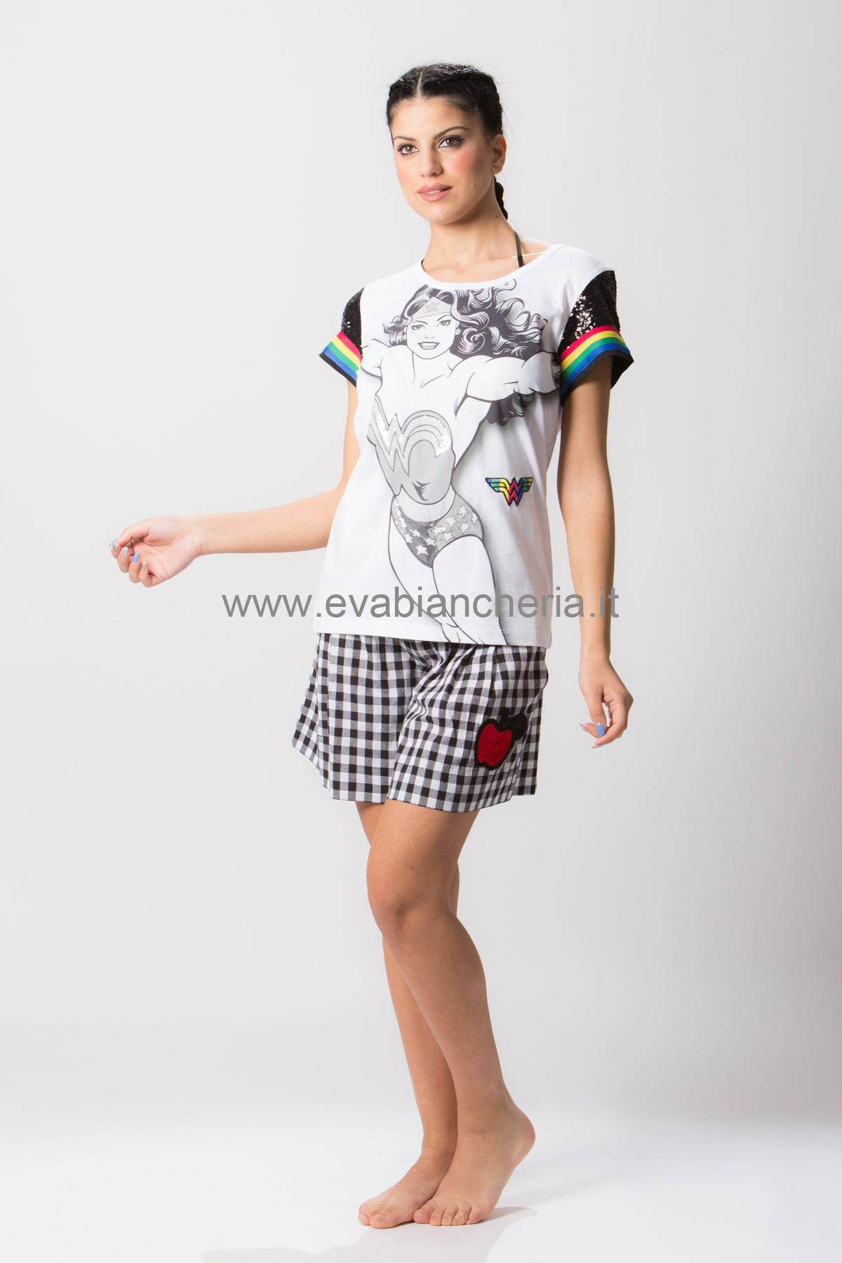 T-shirt Manica corta Donna WONDER WOMAN 9880 Pepita - evabiancheria