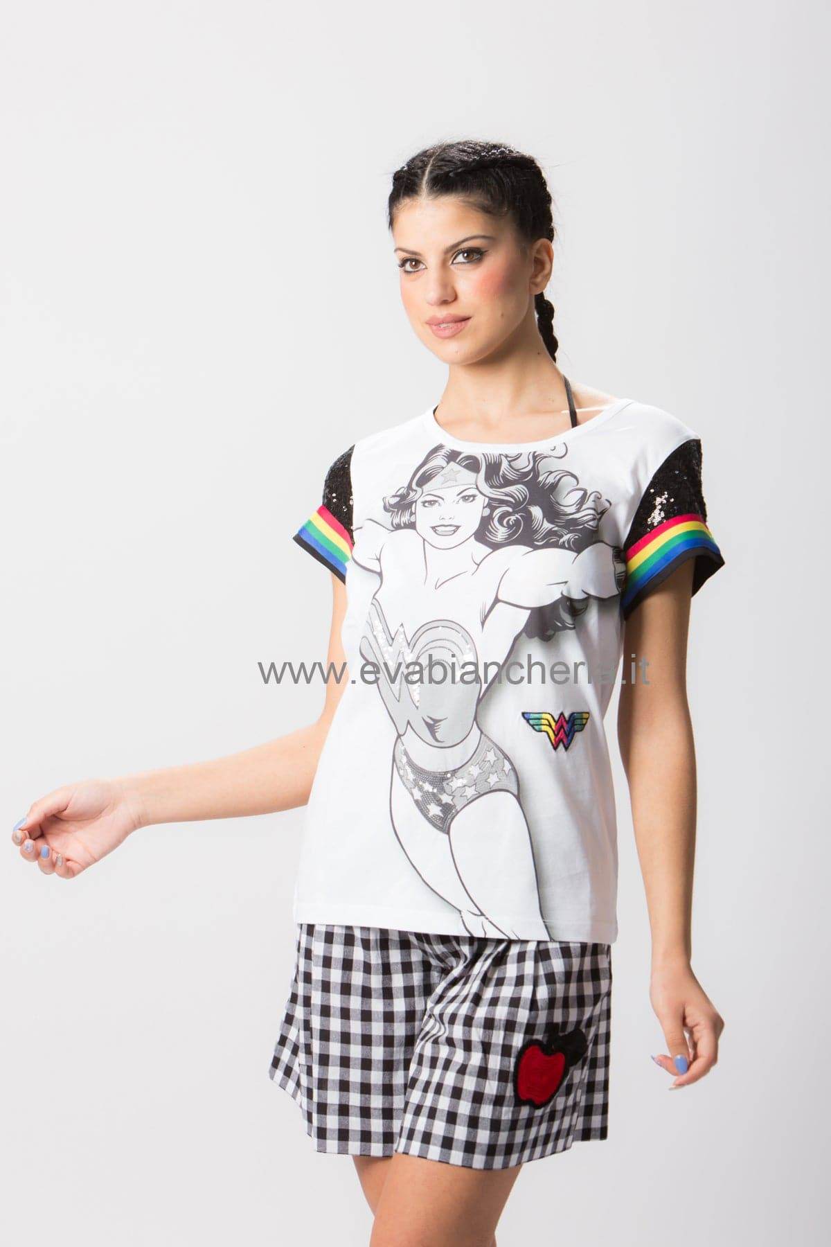 T-shirt Manica corta Donna WONDER WOMAN 9880 Pepita - evabiancheria