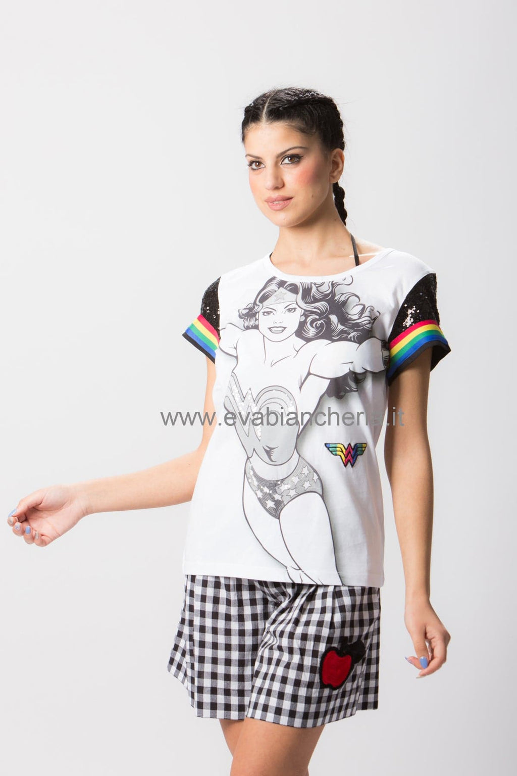 T-shirt Manica corta Donna WONDER WOMAN 9880 Pepita evabiancheria