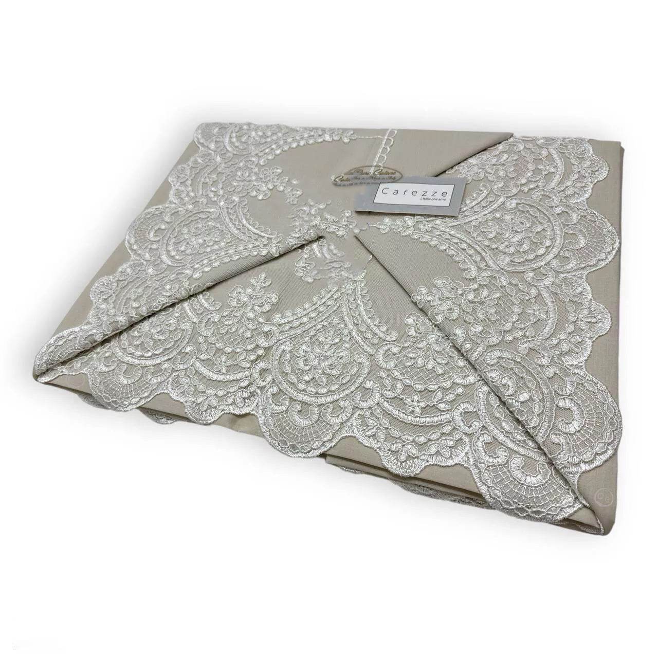 Lenzuola con pizzo Biancheria Daiana Cpl Carezze - evabiancheria