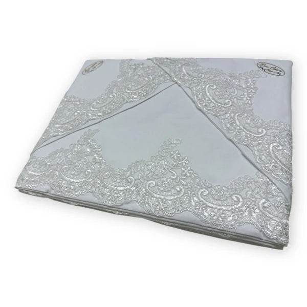 Lenzuola con pizzo Biancheria Rebrodè Cpl Carezze - evabiancheria