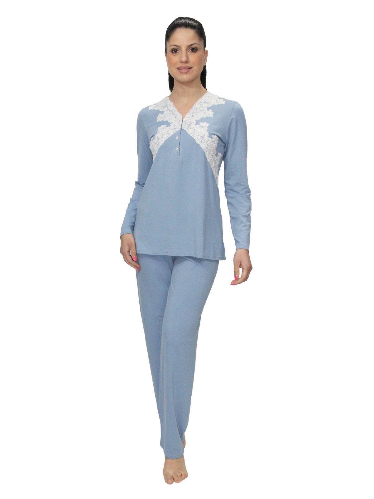 Pigiama Serafino Donna 6542 Clara Rossi Firenze - evabiancheria