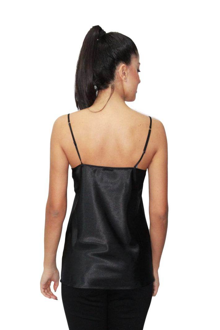 Top Bretellina Donna D1664 Nero Amadine - evabiancheria