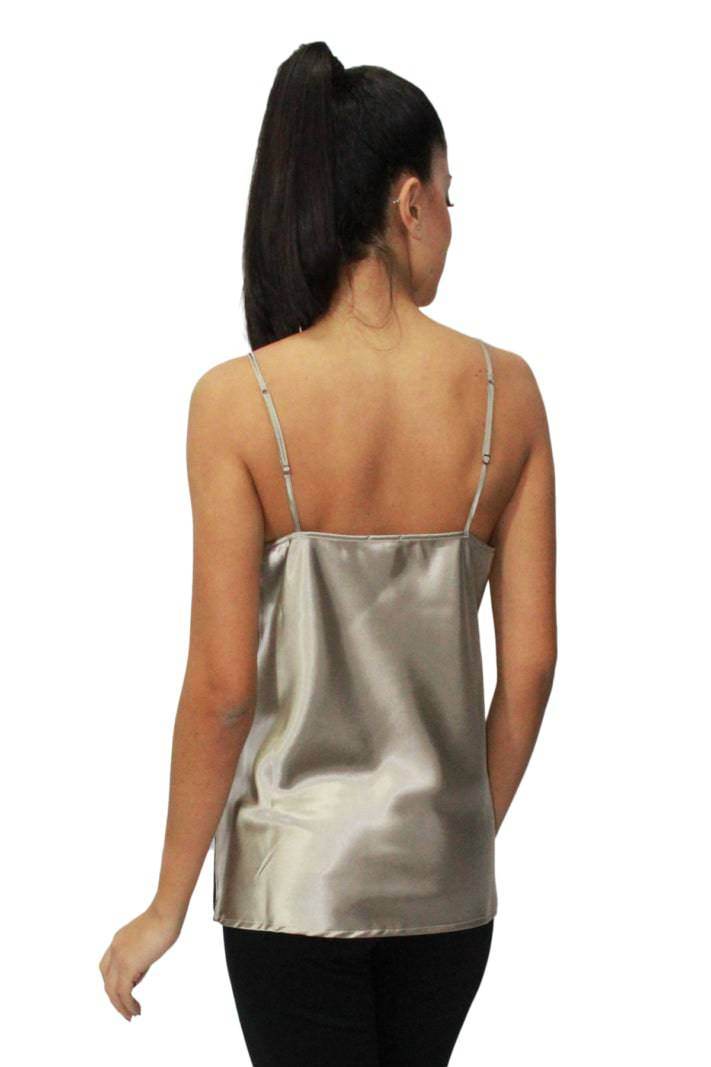 Top Bretellina Donna D1664 Tortora Amadine - evabiancheria