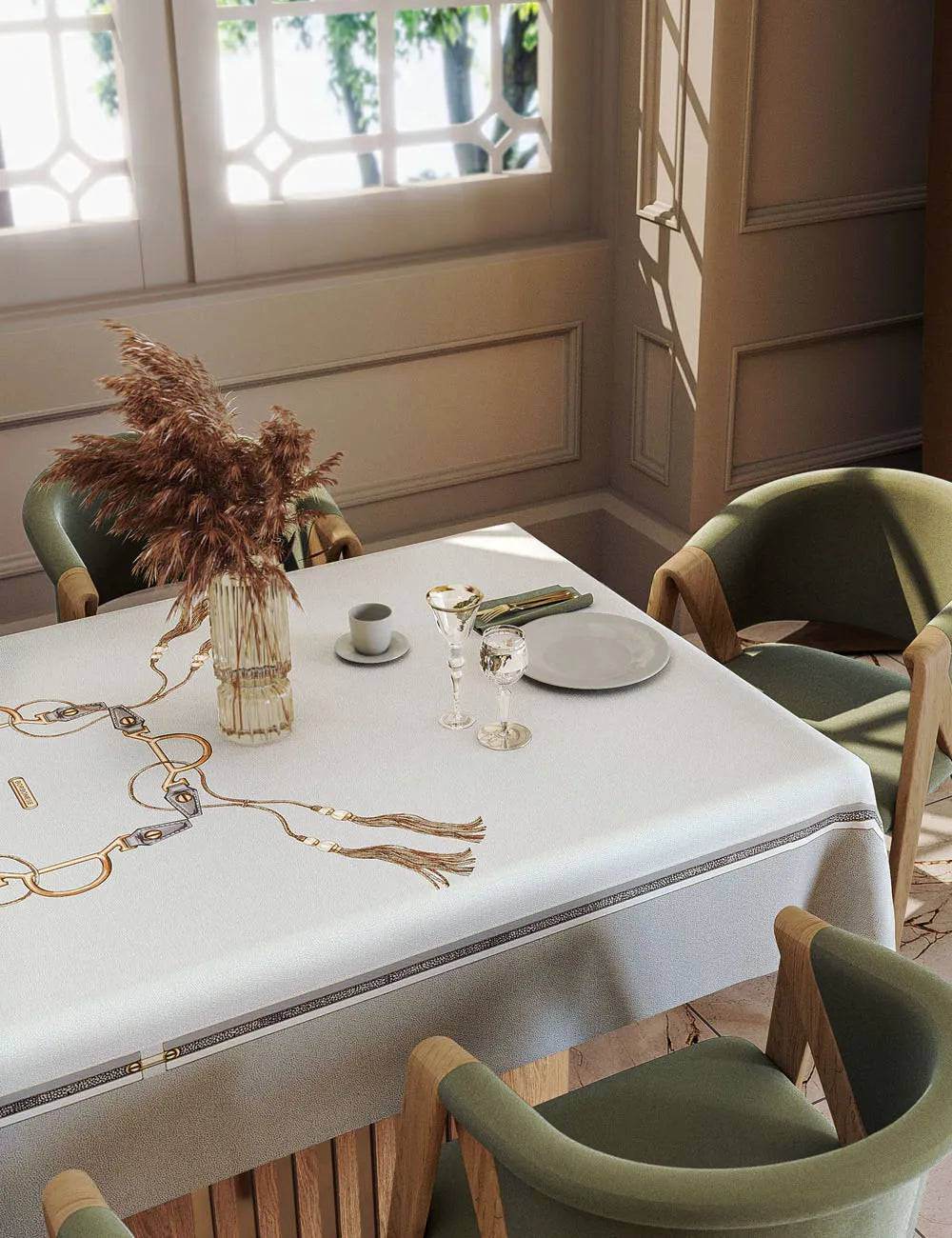 Tovaglia Stampato Biancheria Ascot tovaglia Borbonese - evabiancheria