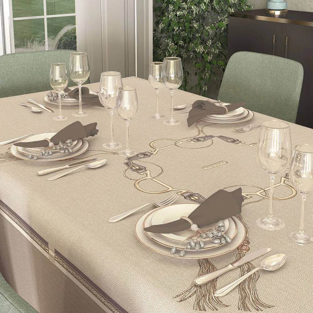 Tovaglia Stampato Biancheria Ascot tovaglia Borbonese - evabiancheria