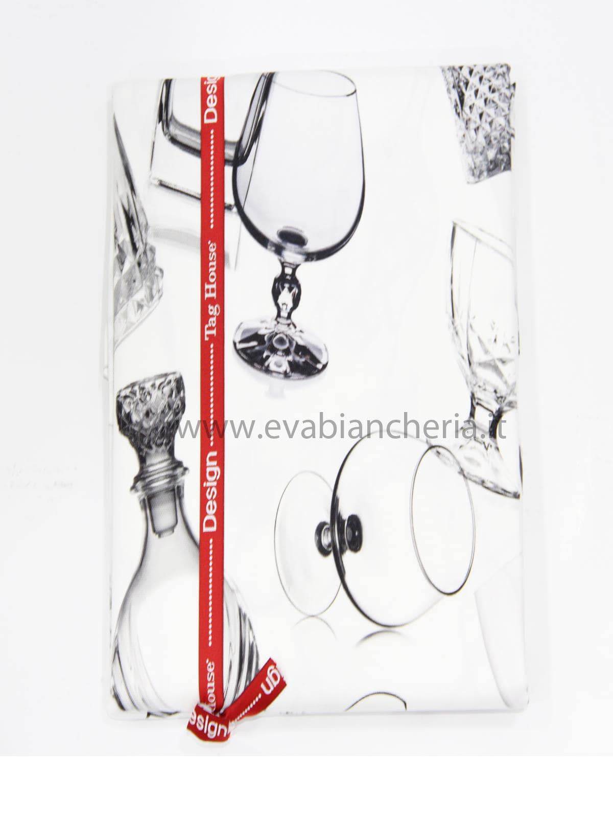 Tovaglia Stampato Biancheria CRISTALLI TOVAGLIA TONDA Tag House - evabiancheria