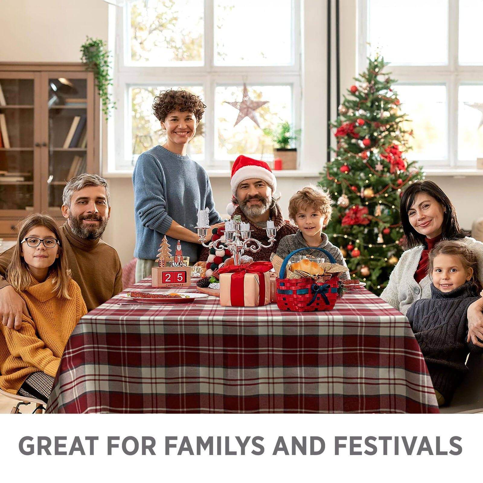 Tovaglia stampata natalizia Biancheria Tutti Insieme Servizio TOV Maestri Cotonieri - evabiancheria