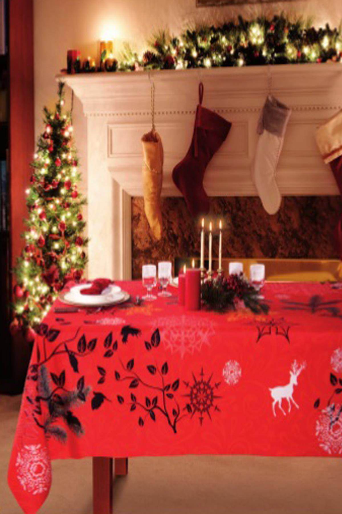 Tovaglia stampata natalizia Tavola DOLOMITI TOVX12 Casa Anversa - evabiancheria