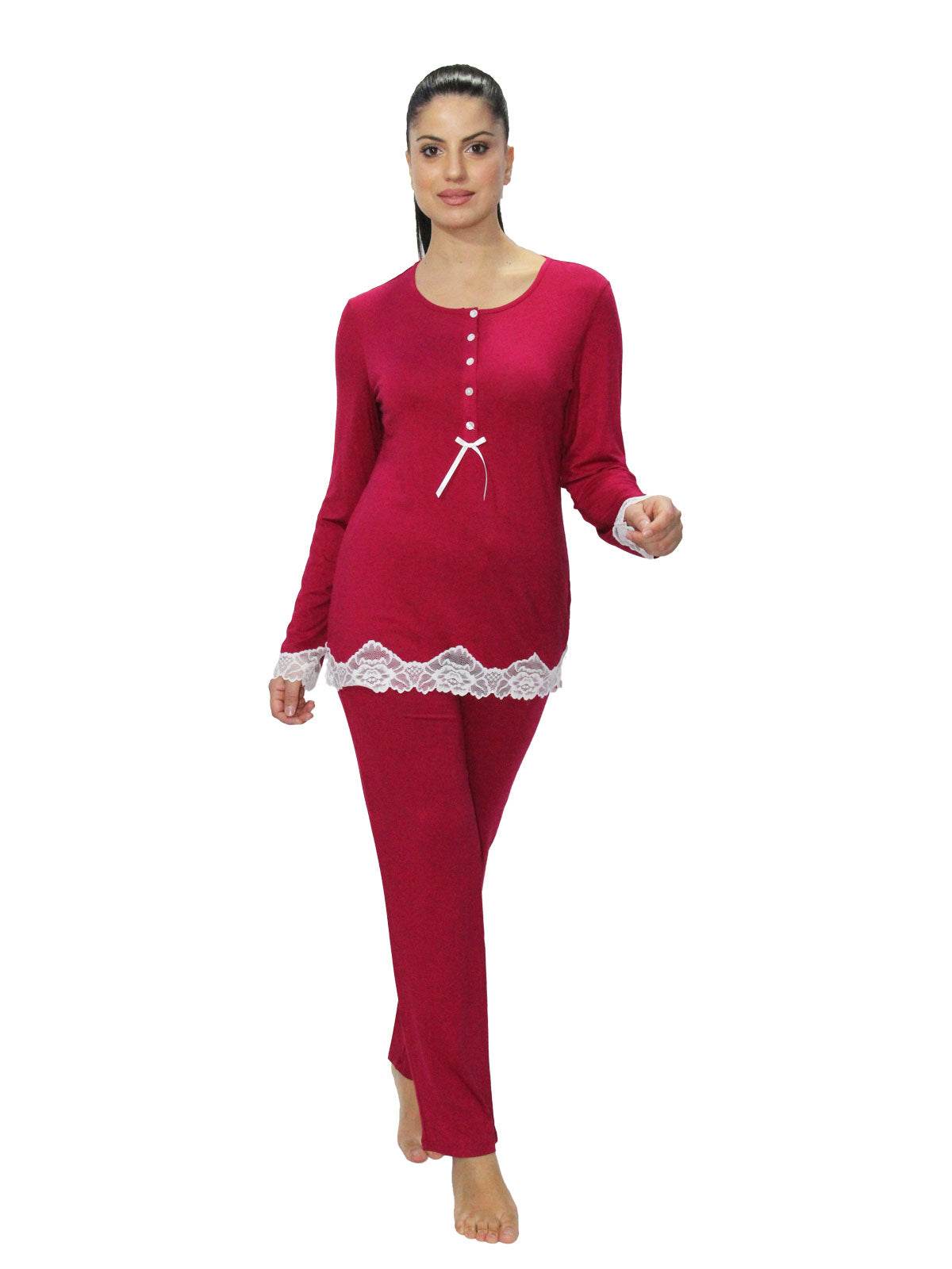 Pigiama Serafino Donna FR11 Verdissima - evabiancheria