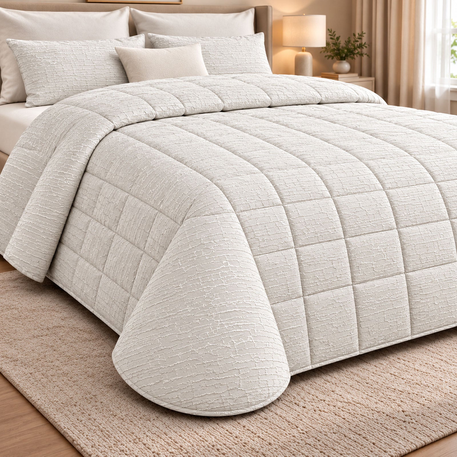 Trapunta jacquard Biancheria Solimene Ramage Trap Eva Home