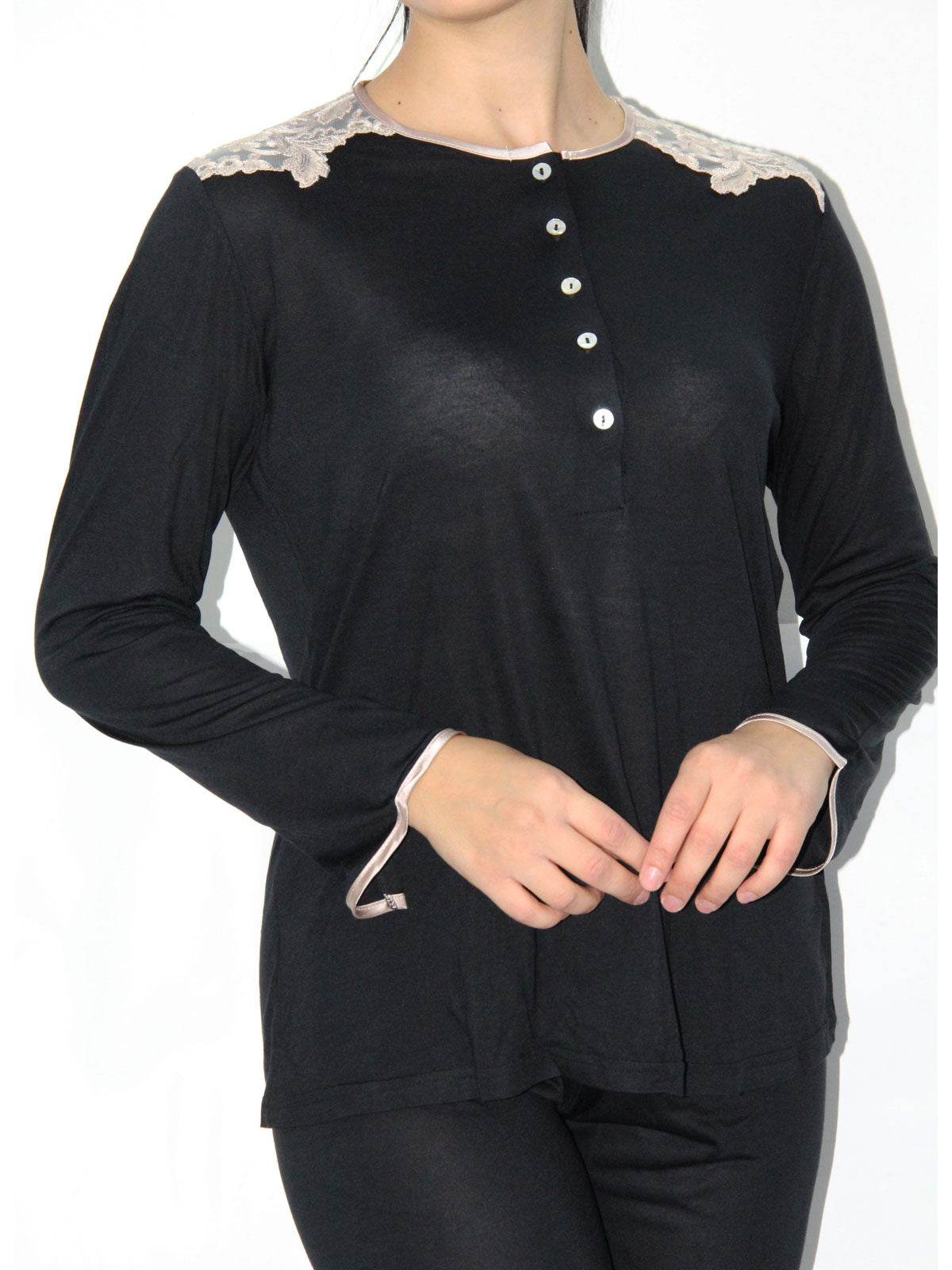 Pigiama Serafino Donna I24822 3 Prima Rosa - evabiancheria