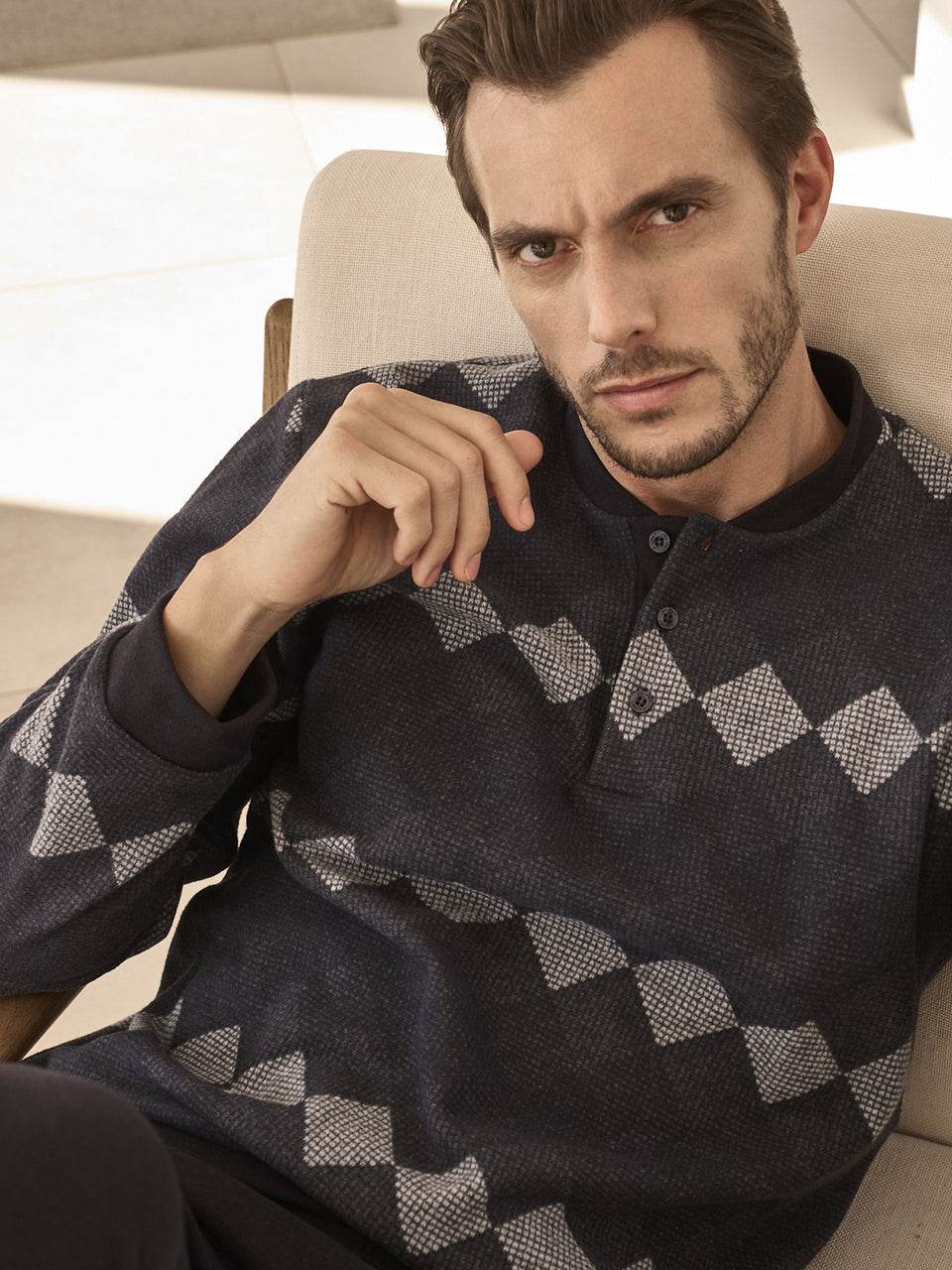 Pigiama Serafino Uomo Noventa JAL453 Julipet - evabiancheria