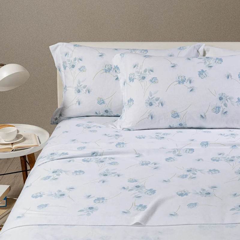 Lenzuola Stampato Biancheria Flores Cpl Caleffi - evabiancheria