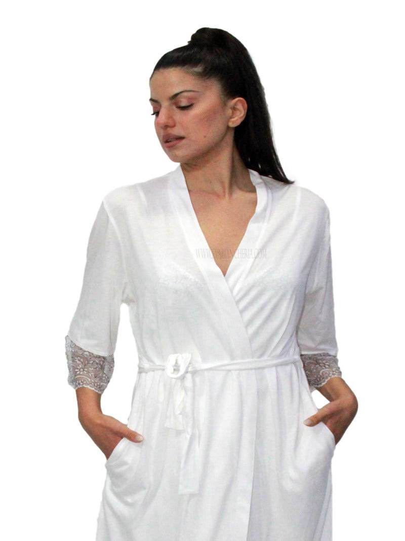 Vestaglia Incrocio Donna E21303 8 Prima Rosa - evabiancheria