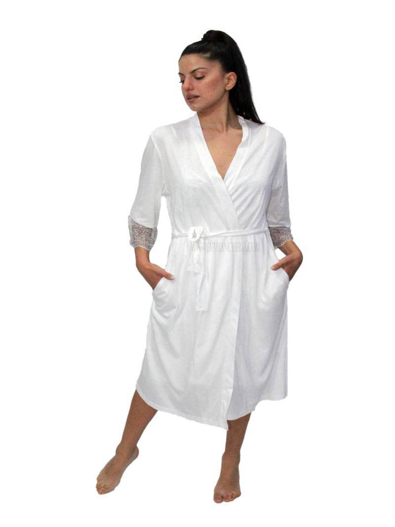 Vestaglia Incrocio Donna E21303 8 Prima Rosa - evabiancheria