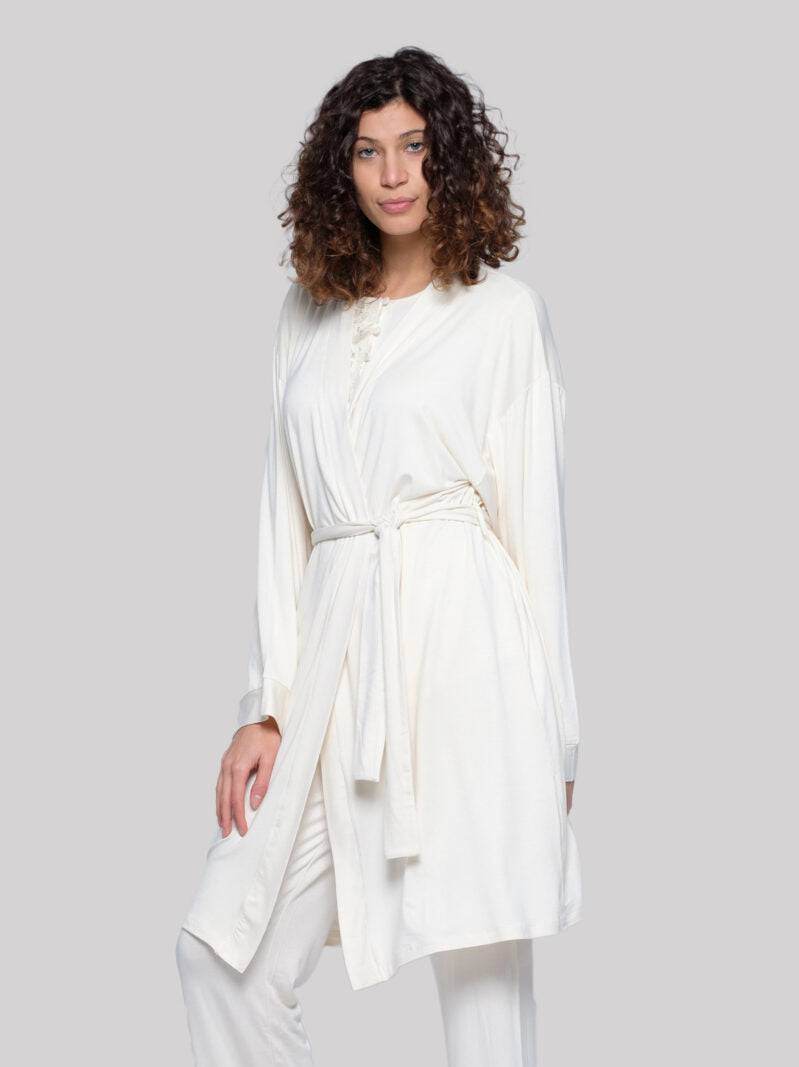 Vestaglia Incrocio Donna VANIGLIA 8164 Pepita - evabiancheria