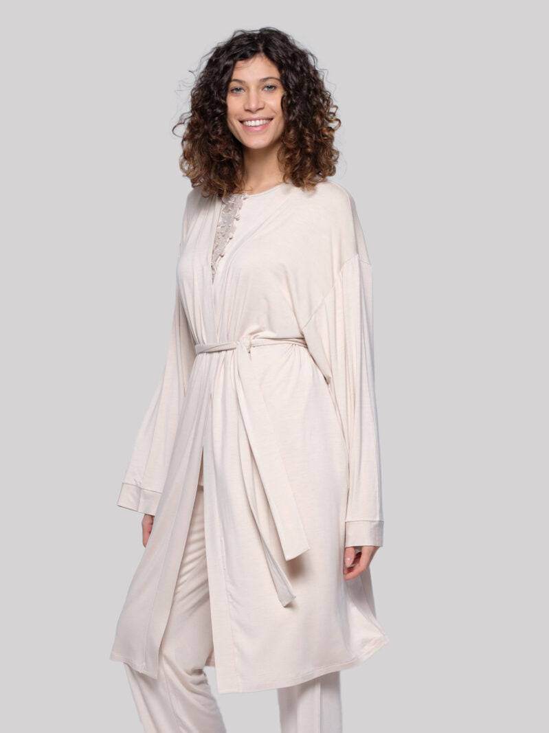 Vestaglia Incrocio Donna VANIGLIA 8164 Pepita - evabiancheria