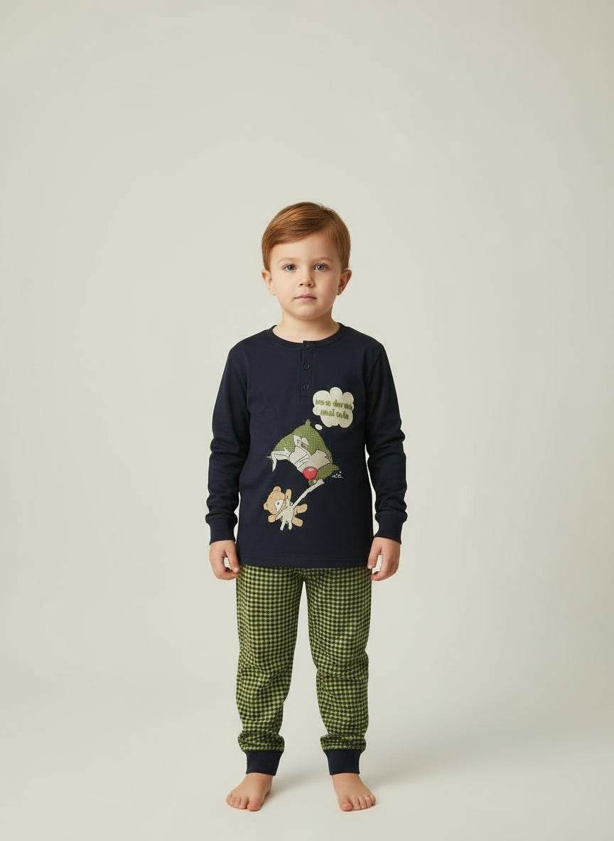 Pigiama Serafino Bambini e ragazzi H6816 Happy People - evabiancheria