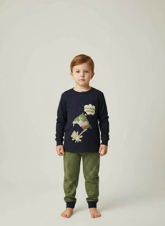 Pigiama Serafino Bambini e ragazzi H6816 Happy People - evabiancheria