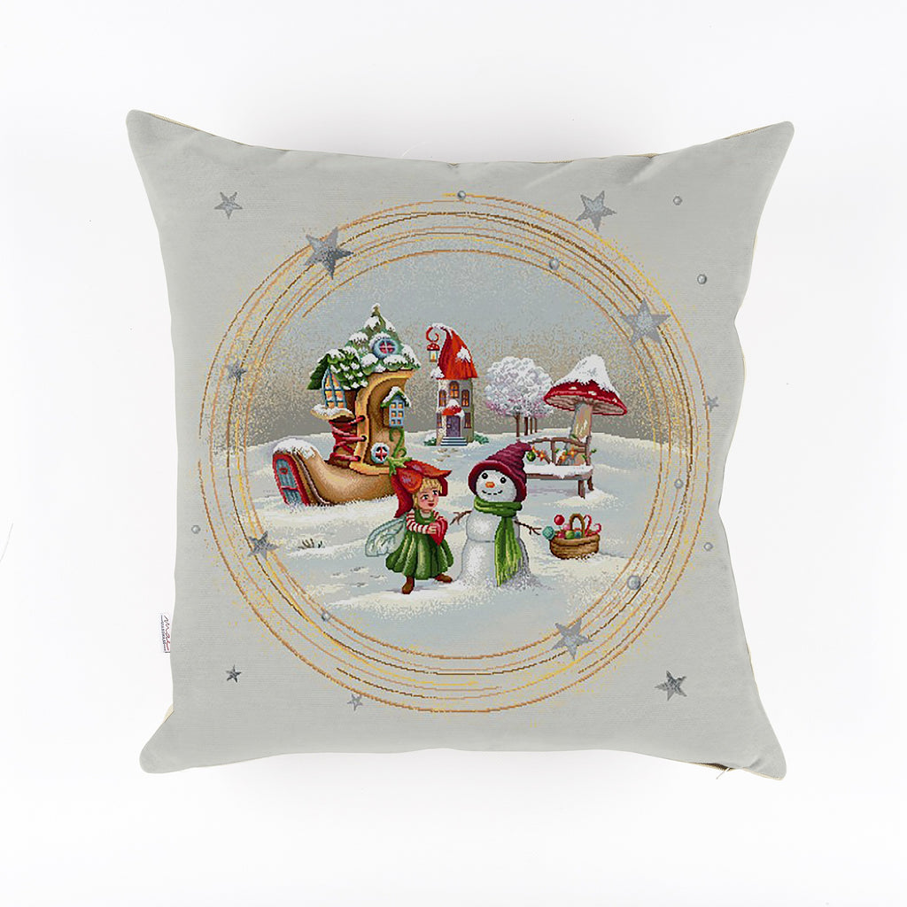 Oreiller de Noël 45x45 Taie d'oreiller en lin Fée Nat Mae