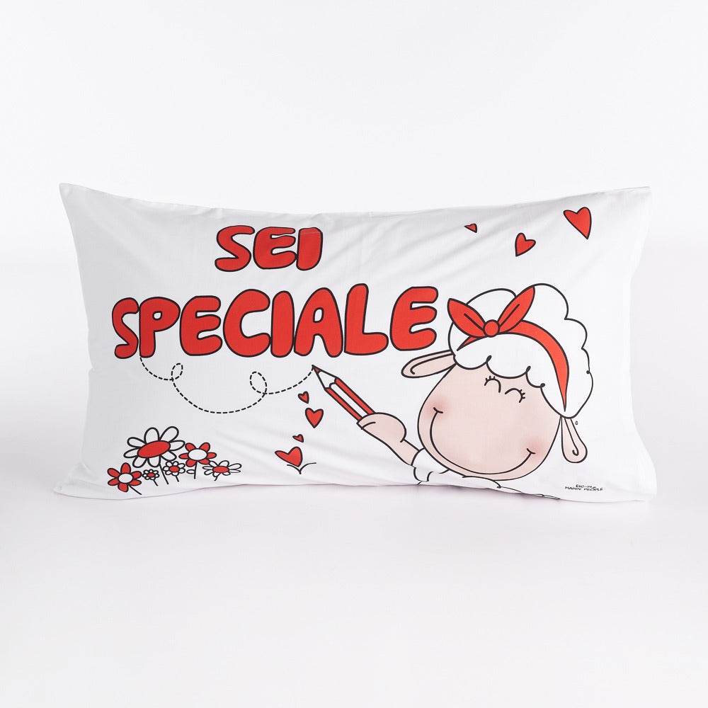 Federa Stampato Biancheria Fantafedere Sei Speciale Happy People - evabiancheria