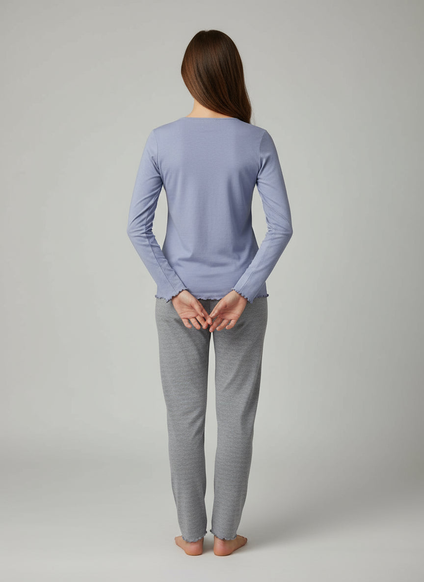 Pigiama Serafino Donna L0DO4 AZZ Lovable