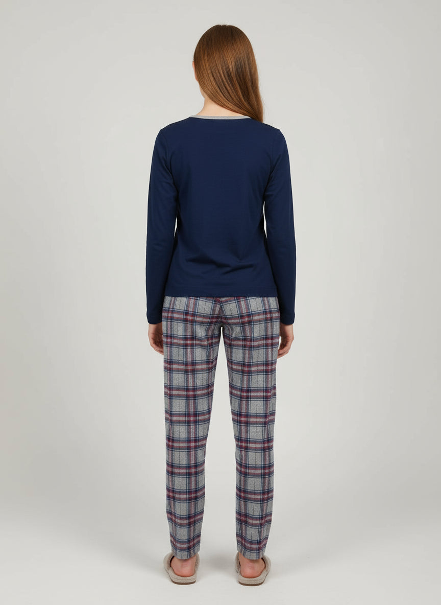 Pigiama Serafino Donna L0EAD Blu Lovable