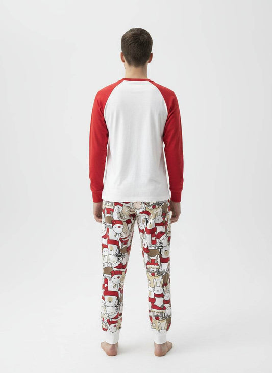 Pigiama girocollo natalizio Uomo H6879 Happy People - evabiancheria