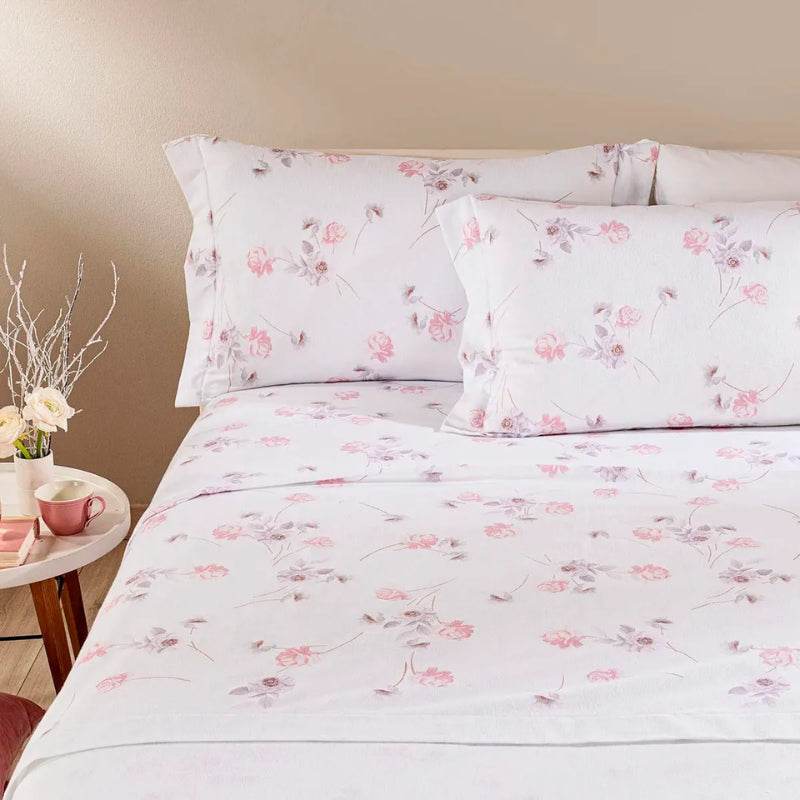 Lenzuola Stampato Biancheria Flores Cpl Caleffi - evabiancheria