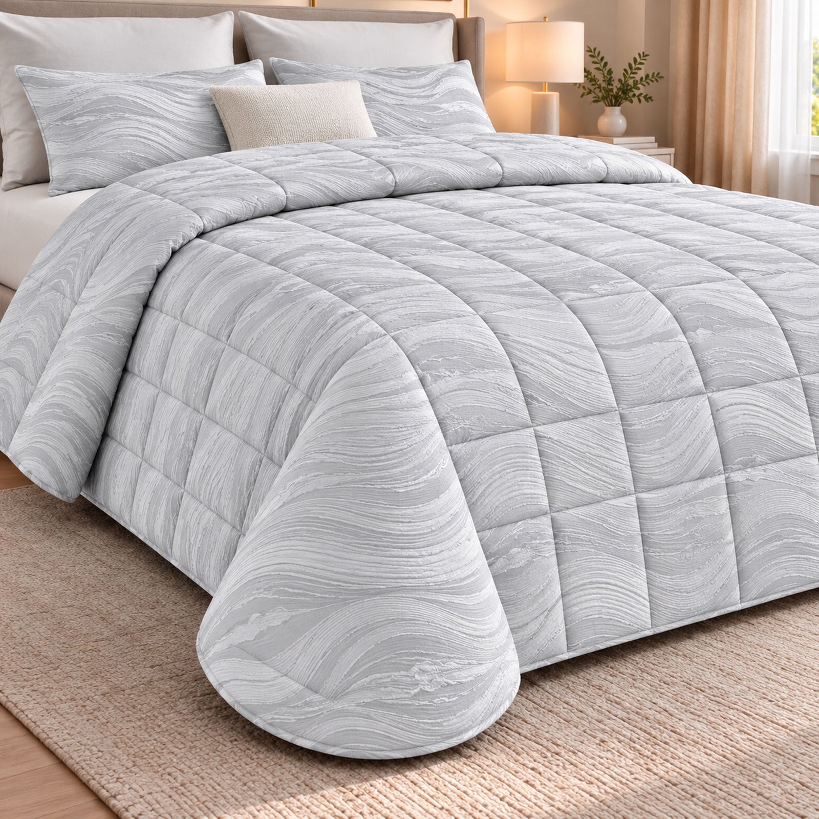 Trapunta jacquard Biancheria Grimilde Onde Trap Eva Home