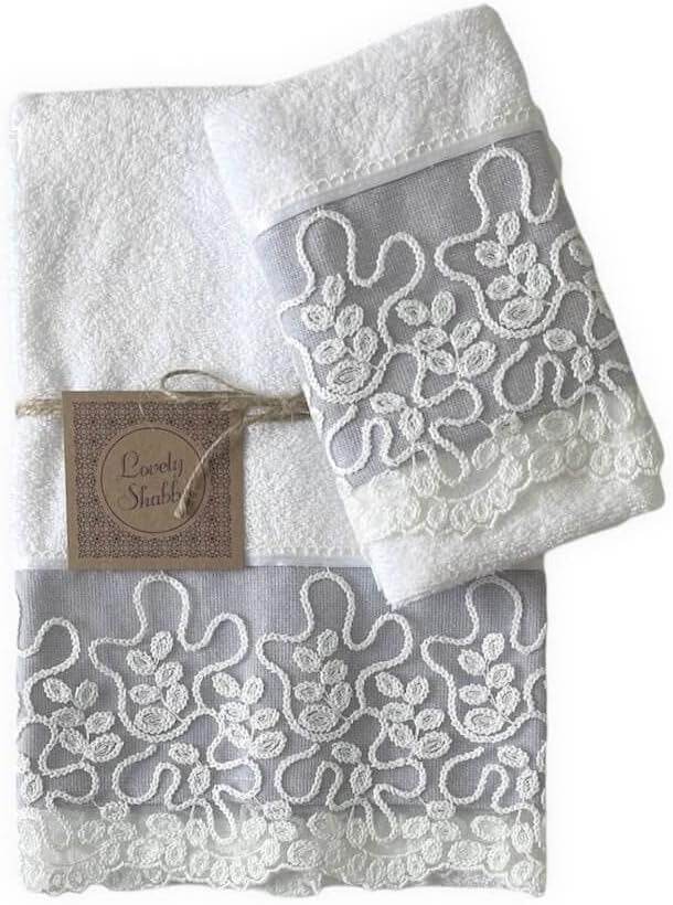 Asciugamani Coppia 1+1 Biancheria Bombon 1+1 Lovely Shabby - evabiancheria