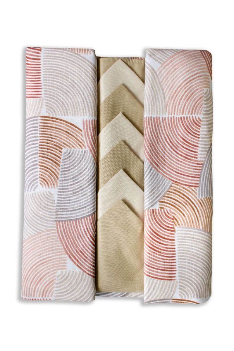 Tovaglia stampata con tovaglioli Biancheria Simmetrie Tov Maestri Cotonieri - evabiancheria