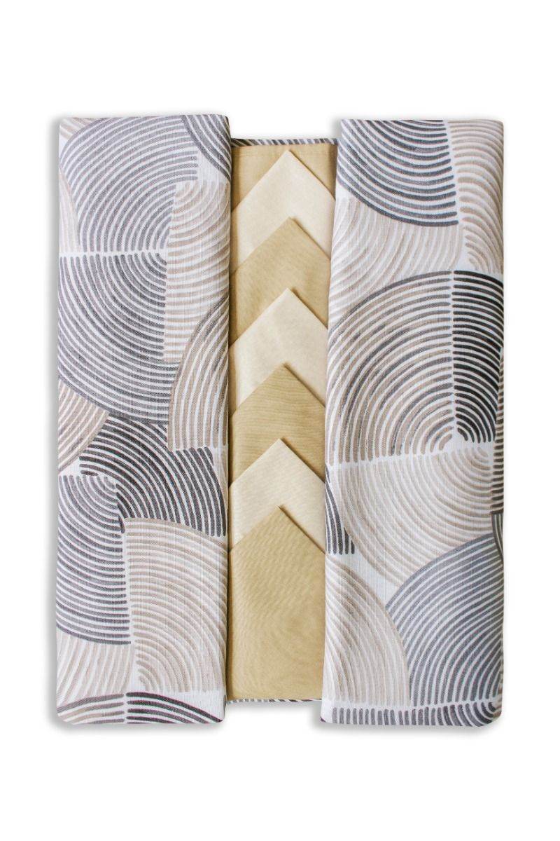 Tovaglia stampata con tovaglioli Biancheria Simmetrie Tov Maestri Cotonieri - evabiancheria