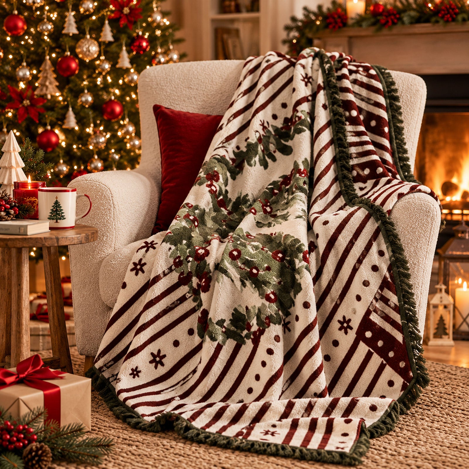 Plaid stampato natalizio Biancheria Christmas Sant Moritz Plaid Neith