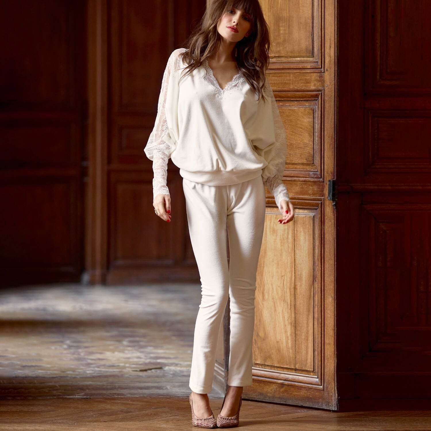 Pigiama scollo V Donna 5VIV5501 Marjolaine - evabiancheria