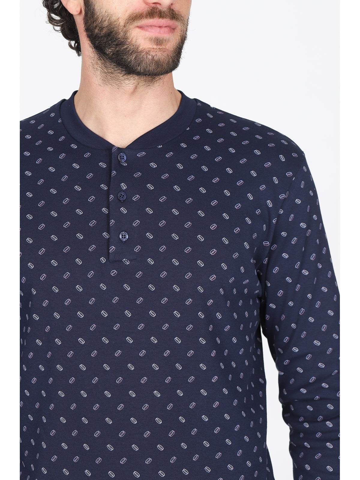 Pigiama Serafino Uomo Gatteo Jal235 Cerchi Julipet - evabiancheria