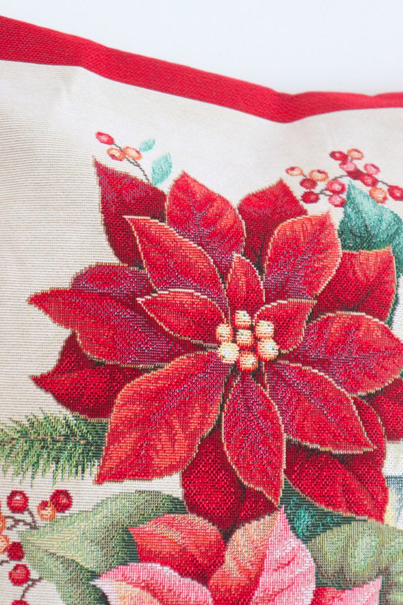 Cushion 45x45 Christmas Linen Bow Pillowcase Nat Mae