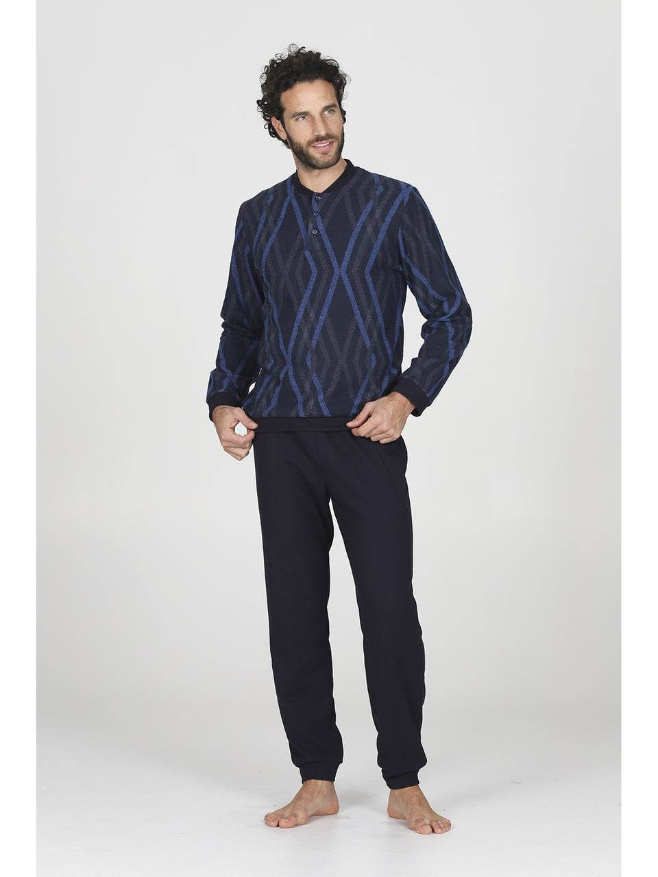 Pigiama Serafino Uomo Noventa JAL453 Julipet - evabiancheria