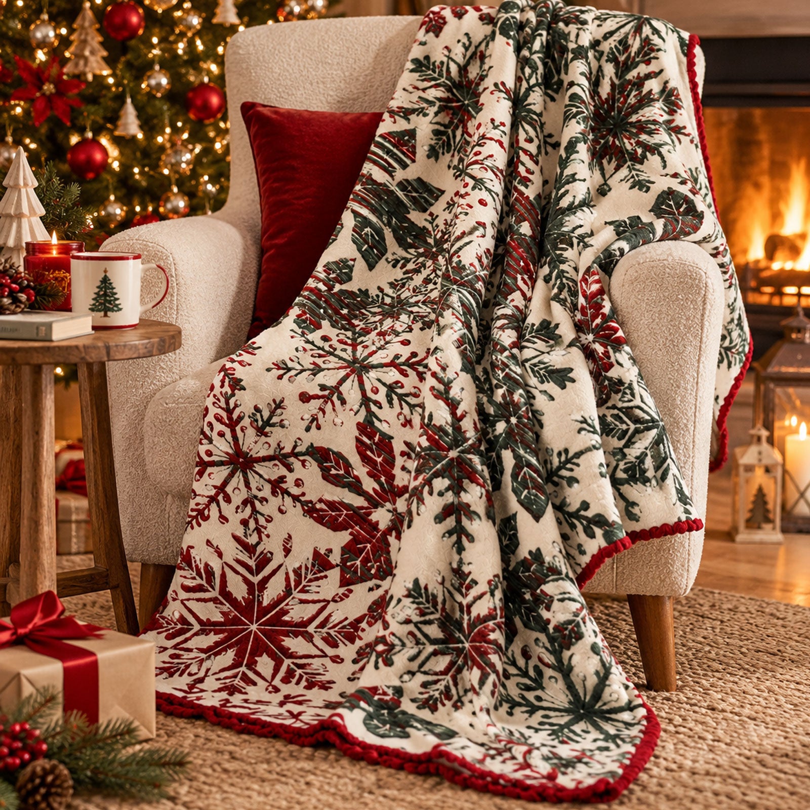 Plaid stampato natalizio Biancheria Christmas Colmar Plaid Neith