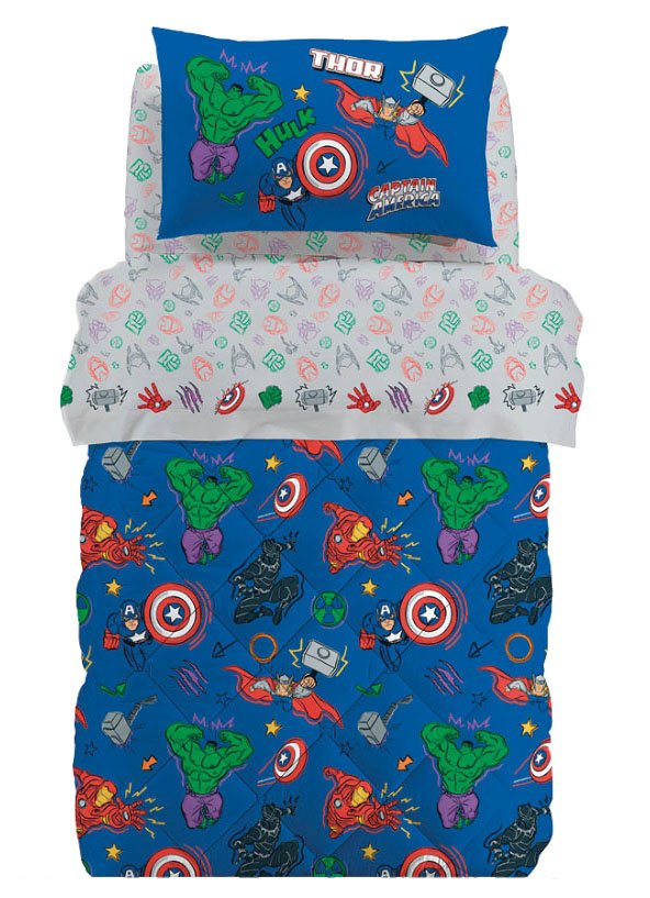 Lenzuola Stampato Biancheria Avengers Shield cpl Caleffi