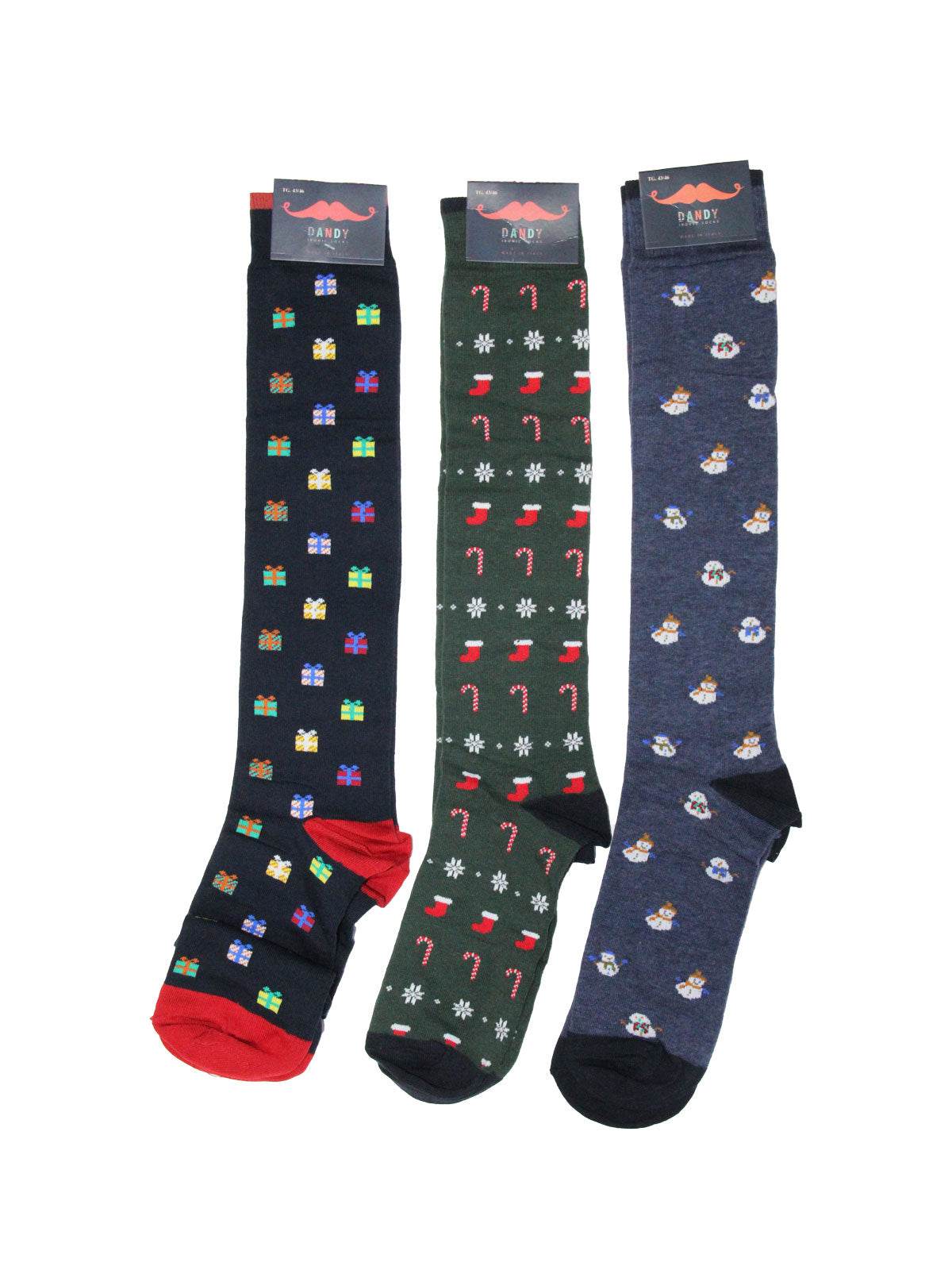 Calze lunghe 3 paia natalizi Uomo 408 LF Dandy Ironic Socks - evabiancheria
