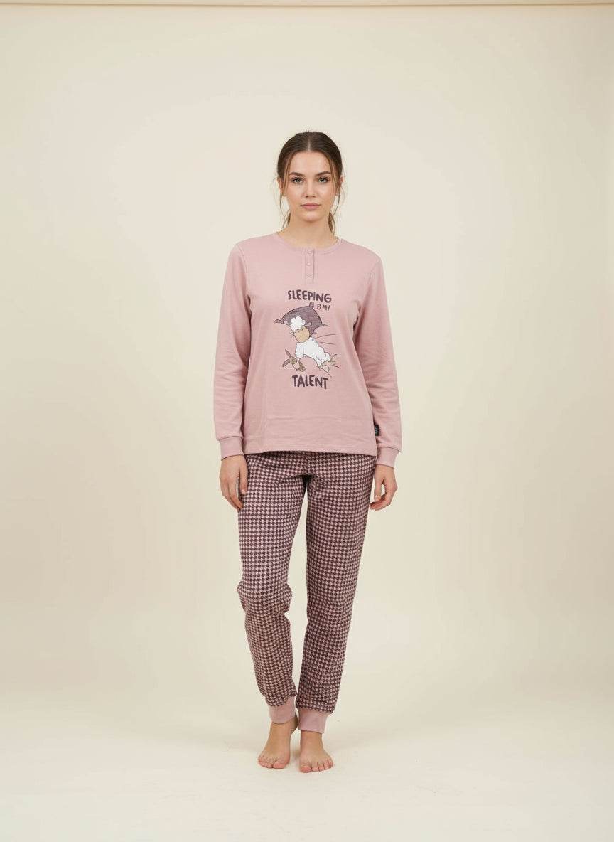 Pigiama Serafino Donna H6802 Happy People - evabiancheria