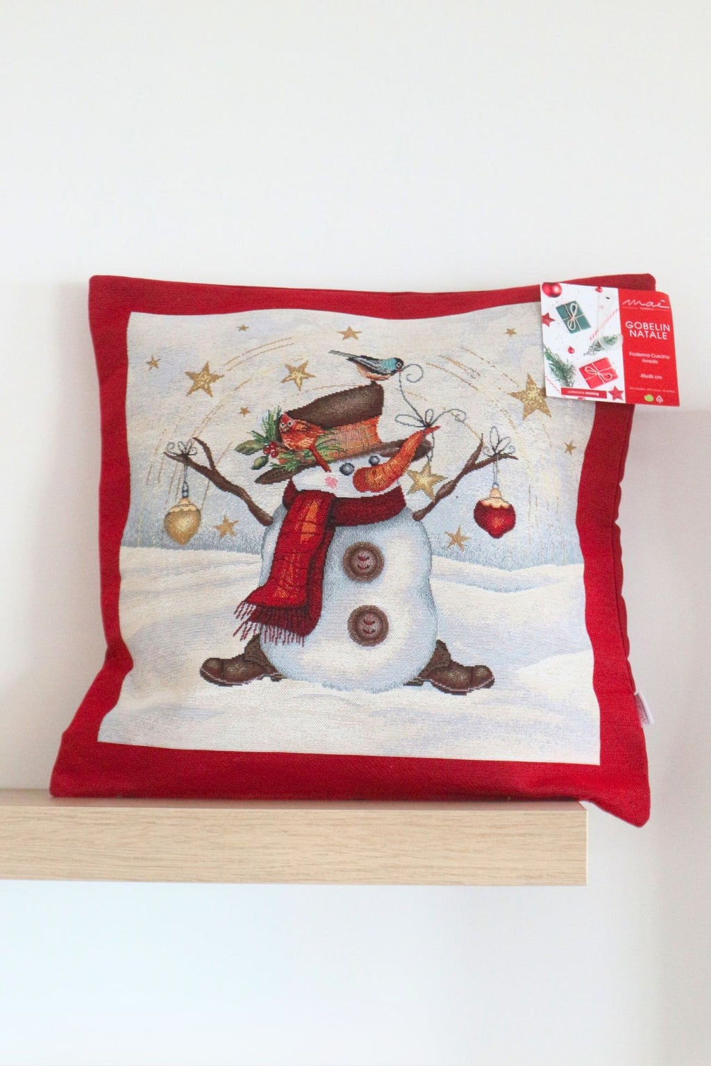 Coussin de Noël 45x45 Taie d'oreiller en lin Volpins Nat Mae