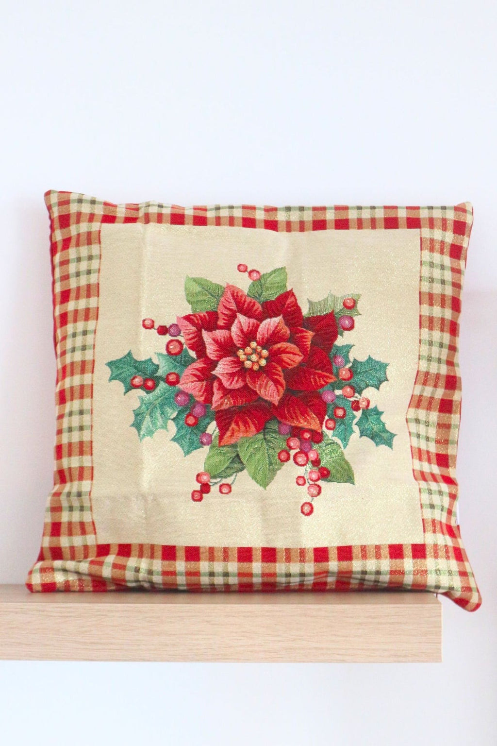 Cushion 45x45 Christmas Linen Berry Pillowcase Nat Mae