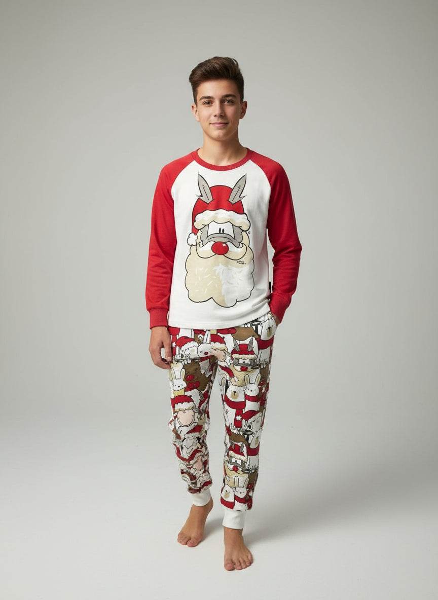 Pigiama girocollo natalizio Uomo H6879 Happy People - evabiancheria